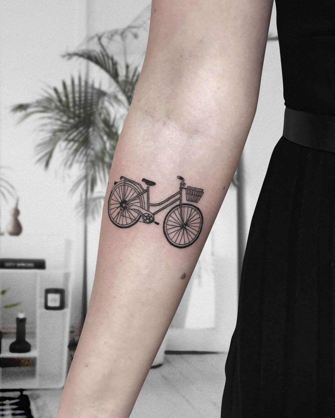 Cute bicycle tattoo from Michele Costante